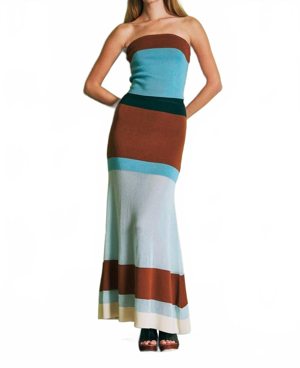 NEW RIVIR leaha maxi skirt and top set in brown